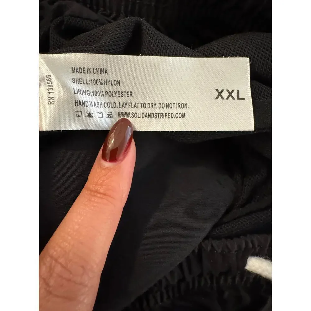 Solid & Striped Men’s Size XXL Classic Solid Black Swim 3.5” Trunks